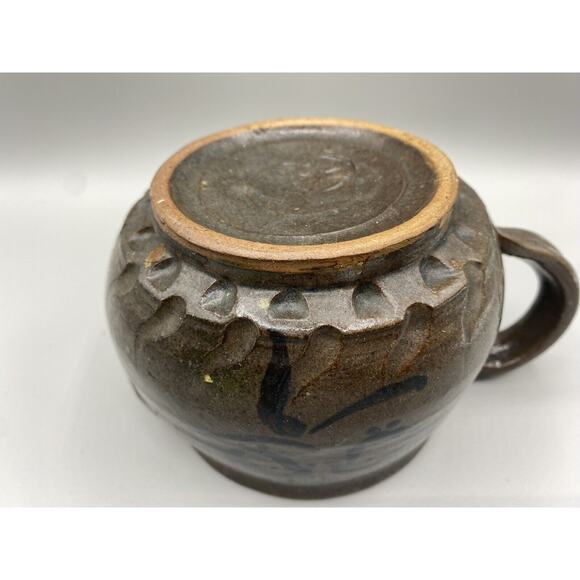 Canadian Salt Glaze Studio Ceramic Pottery Pitcher Vintage Retro Stamped - Picture 5 of 10